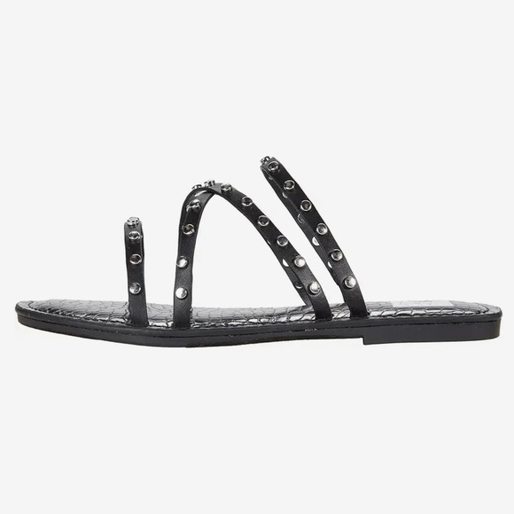 Dolce Vita Jaster Women’s Black with Silver Studs Strappy Flat Sandals Size 10 - Picture 10 of 15